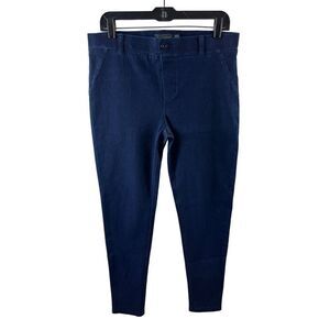 Betabrand 2 Pockets Dark Denim Classic Pull On Stretch Skinny Jeans Large Long